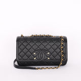 Chanel Medium Filigree Single Flap Black Caviar AGHW