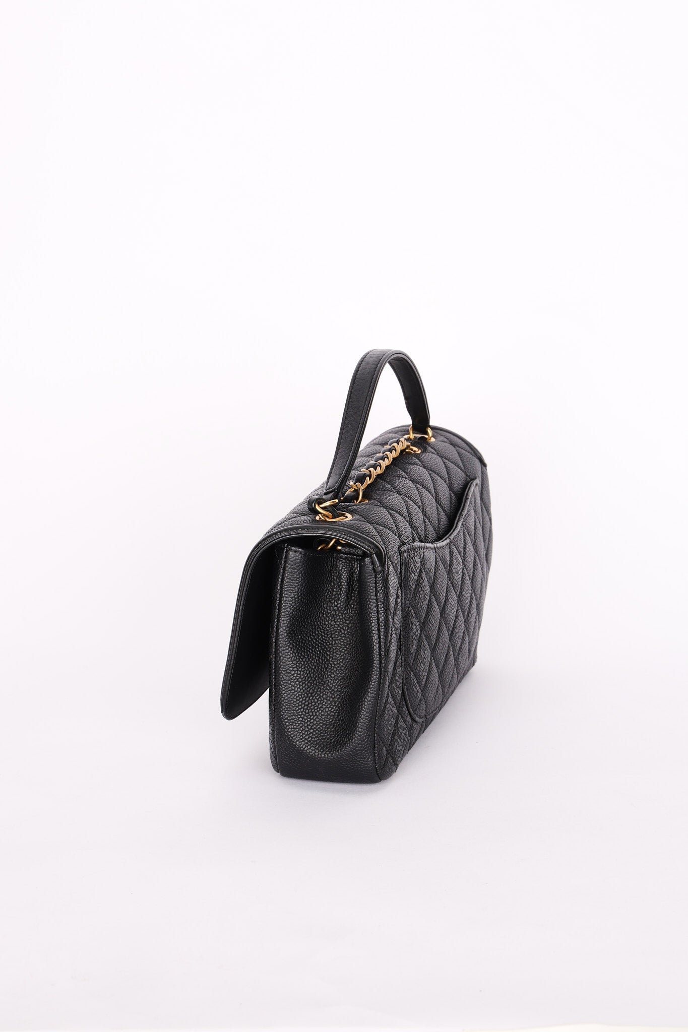 Chanel Medium Filigree Single Flap Black Caviar AGHW