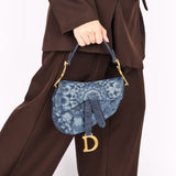 Christian Dior Mini Kaleidoscopic Tie Dye Denim Saddle Bag 2019