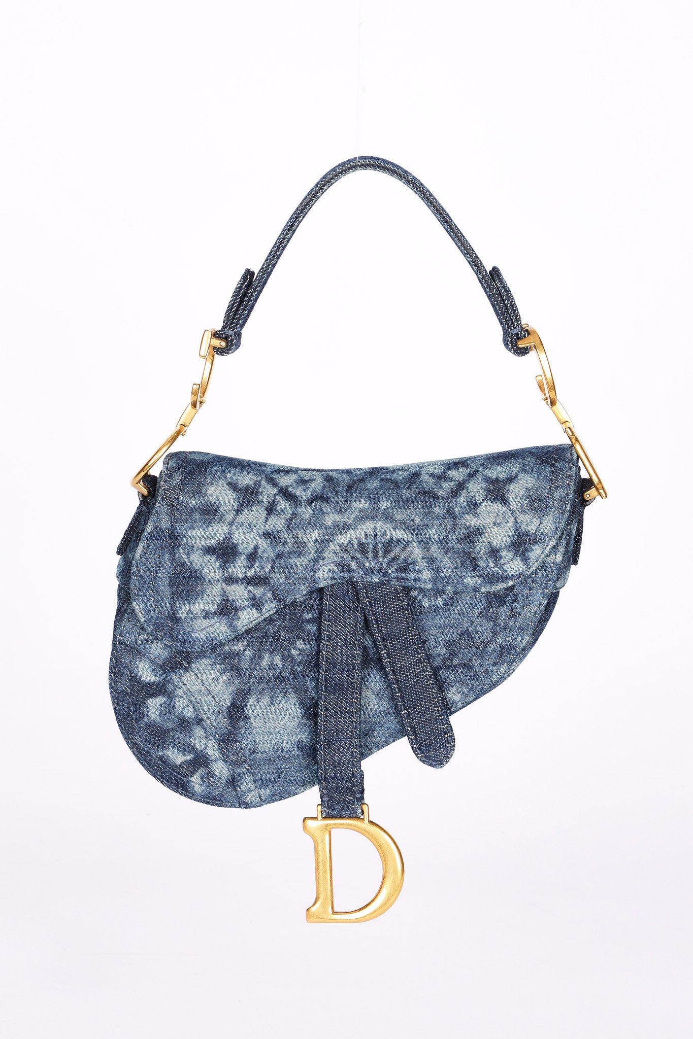 Christian Dior Kaleidoscopic Tie Dye Denim Mini Saddle Bag