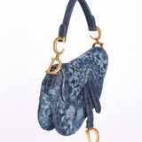 Christian Dior Kaleidoscopic Tie Dye Denim Mini Saddle Bag