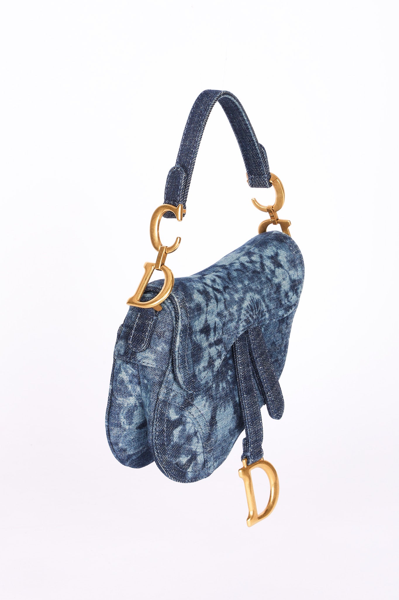 Christian Dior Kaleidoscopic Tie Dye Denim Mini Saddle Bag
