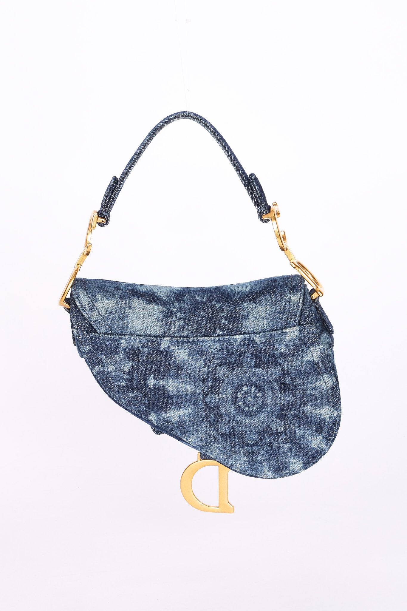 Christian Dior Kaleidoscopic Tie Dye Denim Mini Saddle Bag