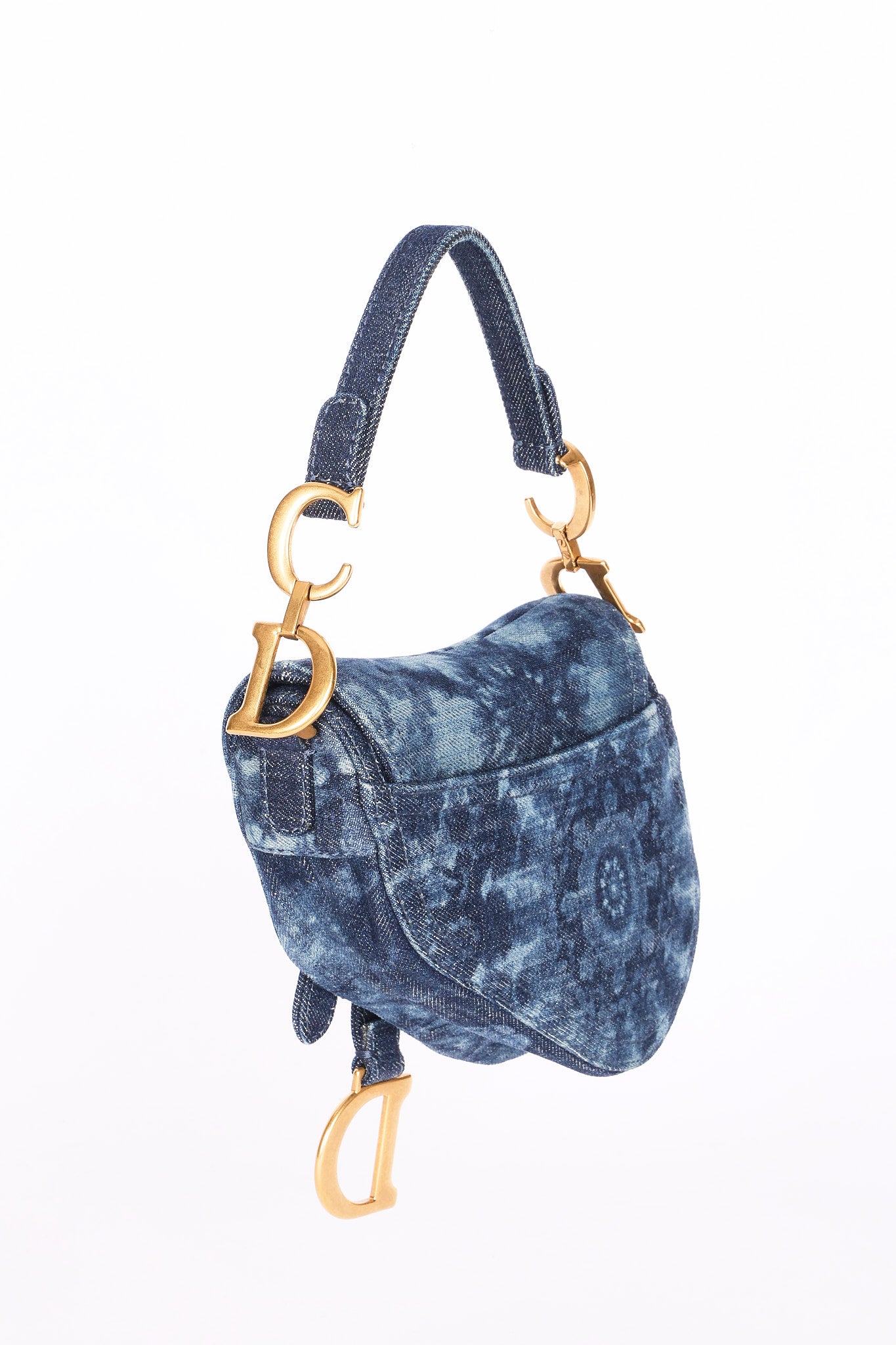 Christian Dior Kaleidoscopic Tie Dye Denim Mini Saddle Bag