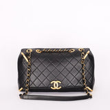 Chanel Metal Flap Shoulder Bag Black Calfskin 2017 AGHW