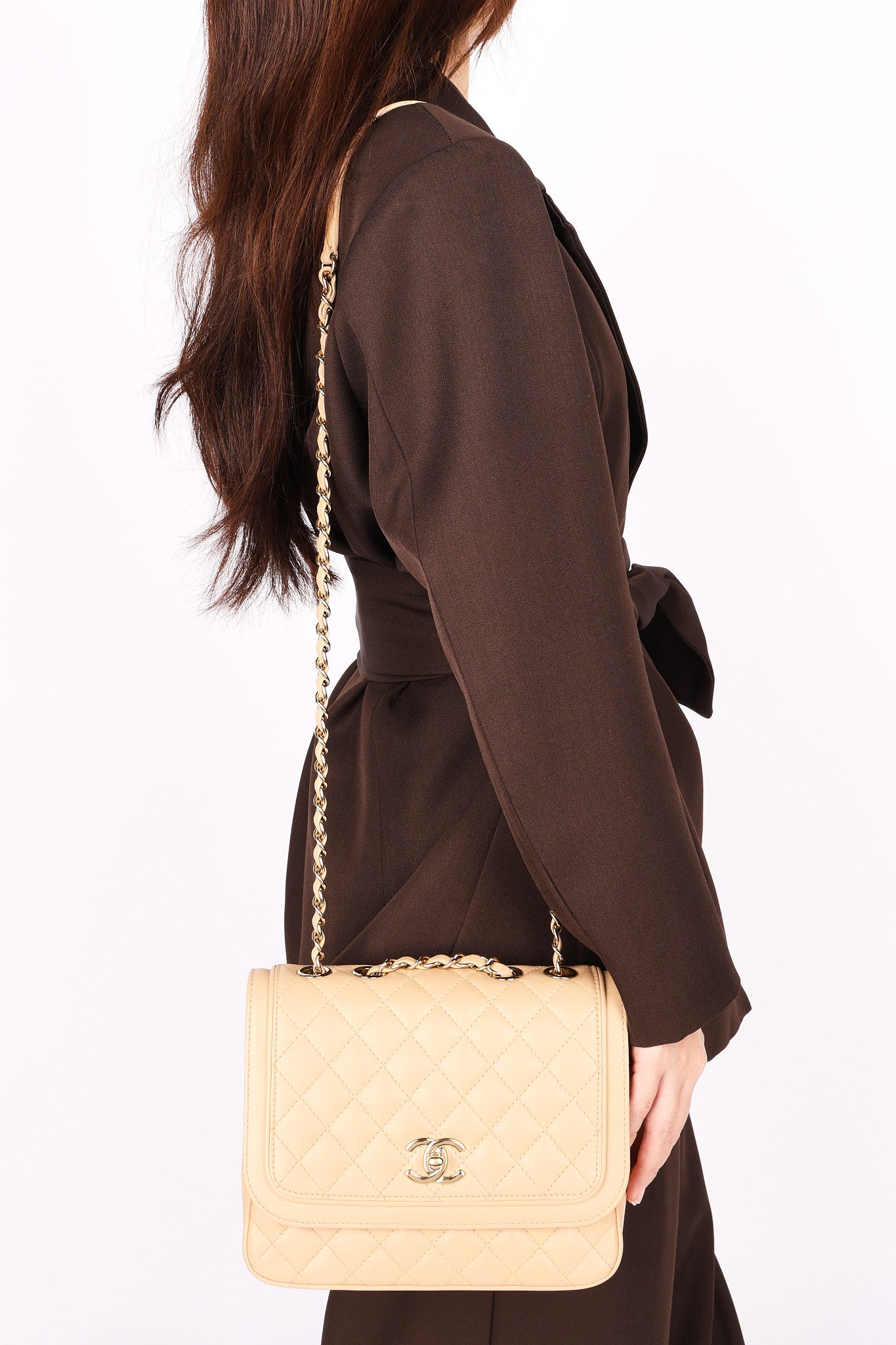 Chanel Medium Lovely Day Flap Beige Lambskin 2018 GHW