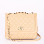 Chanel Medium Lovely Day Flap Beige Lambskin GHW