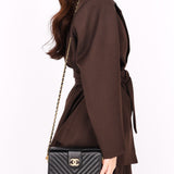 Chanel Chevron Box Bag Black Calfskin AGHW