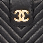 Chanel Chevron Box Bag Black Calfskin AGHW