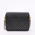 Chanel Chevron Box Bag Black Calfskin AGHW