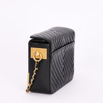 Chanel Chevron Box Bag Black Calfskin AGHW