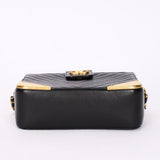 Chanel Chevron Box Bag Black Calfskin AGHW