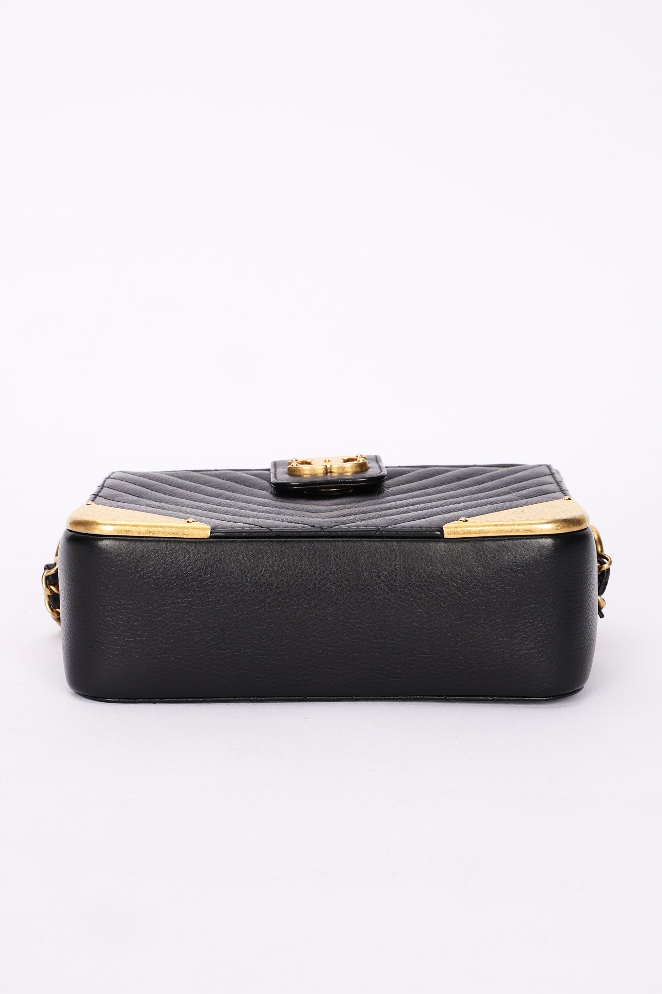 Chanel Chevron Box Bag Black Calfskin AGHW