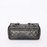 Chanel Single Flap Gun Metal Grey Crinkled Calfskin RHW