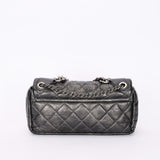 Chanel Single Flap Gun Metal Grey Crinkled Calfskin RHW