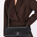 Chanel Single Flap Black Calfskin SHW
