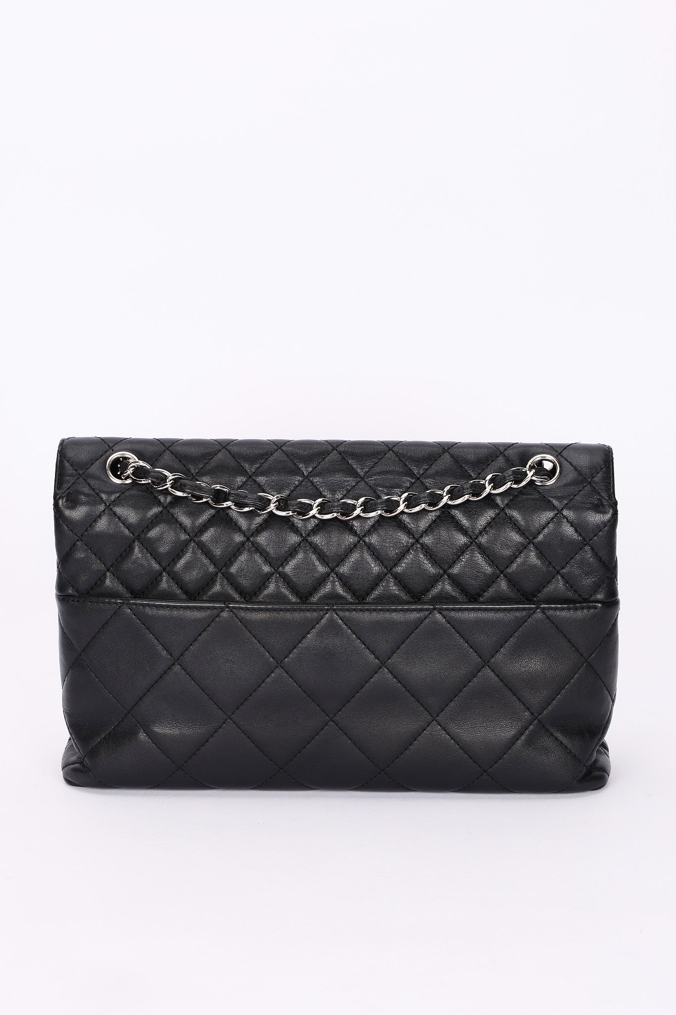 Chanel Single Flap Black Calfskin SHW