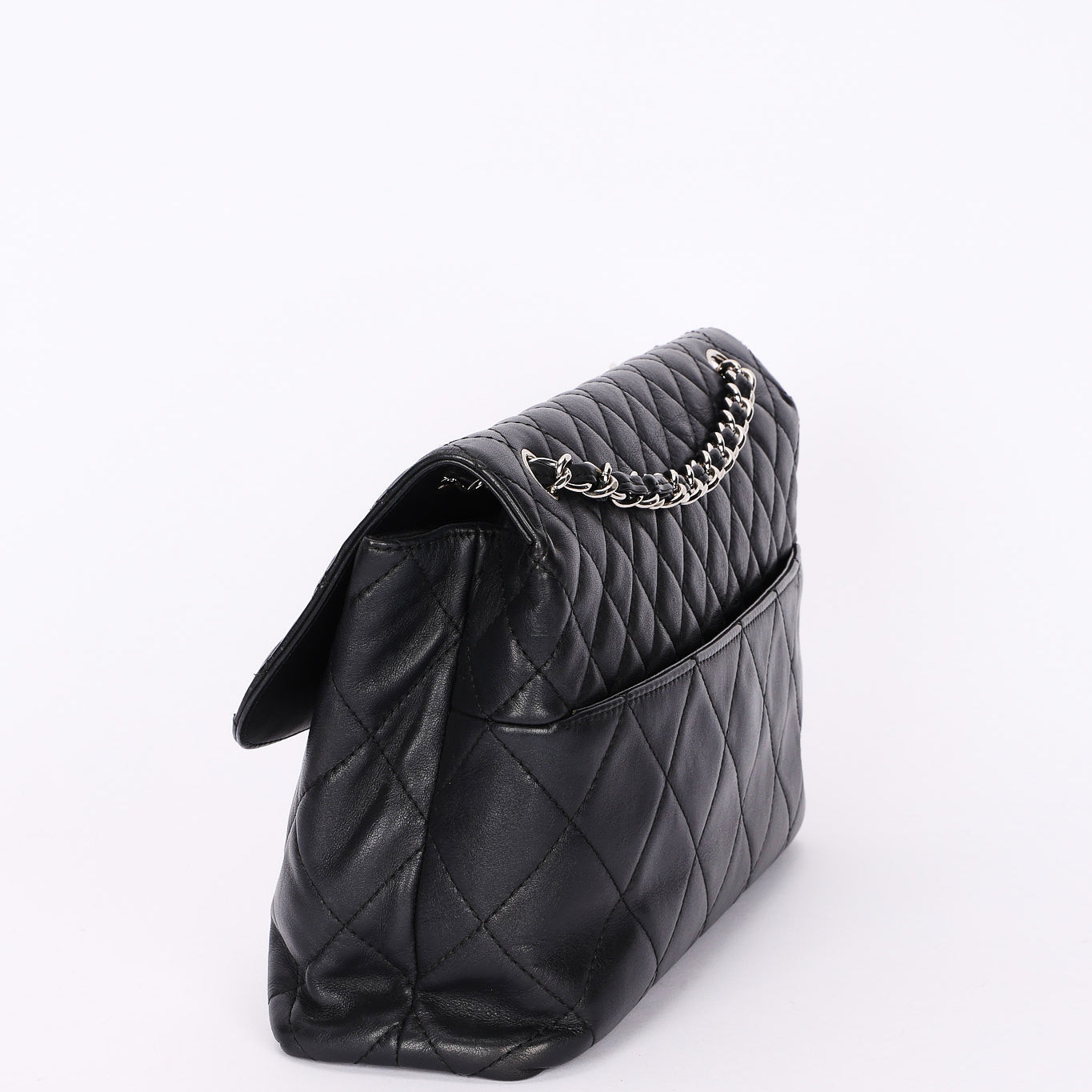 Chanel Single Flap Black Calfskin SHW
