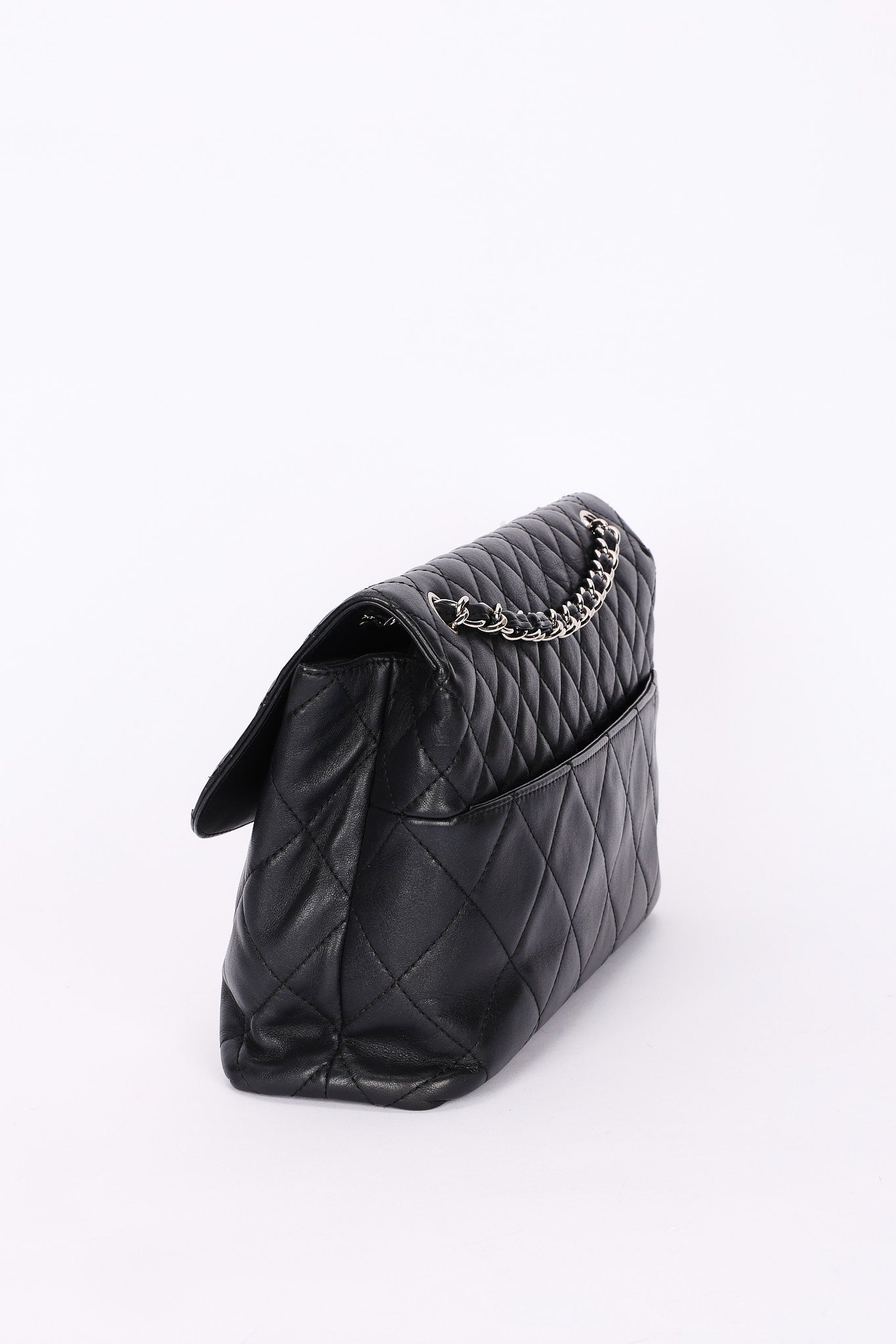 Chanel Single Flap Black Calfskin SHW