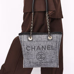 Chanel Mini Deauville Tote Navy Lurex Boucle 2022 CGHW