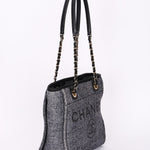 Chanel Mini Deauville Tote Navy Lurex Boucle CGHW