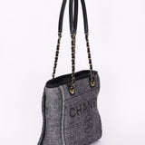Chanel Mini Deauville Tote Navy Lurex Boucle CGHW