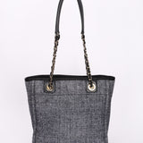 Chanel Mini Deauville Tote Navy Lurex Boucle CGHW
