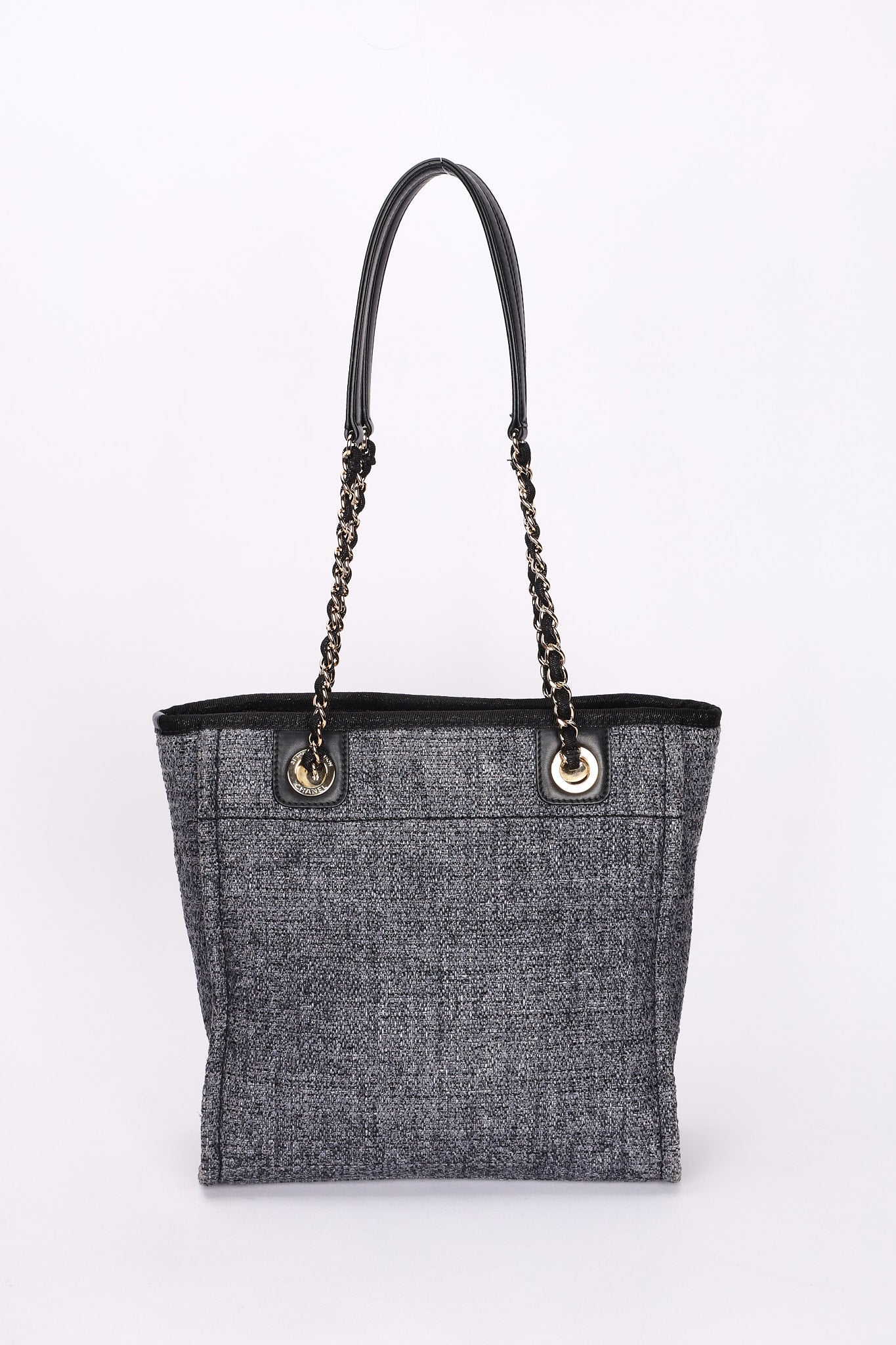 Chanel Mini Deauville Tote Navy Lurex Boucle CGHW