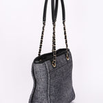 Chanel Mini Deauville Tote Navy Lurex Boucle CGHW