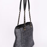 Chanel Mini Deauville Tote Navy Lurex Boucle CGHW