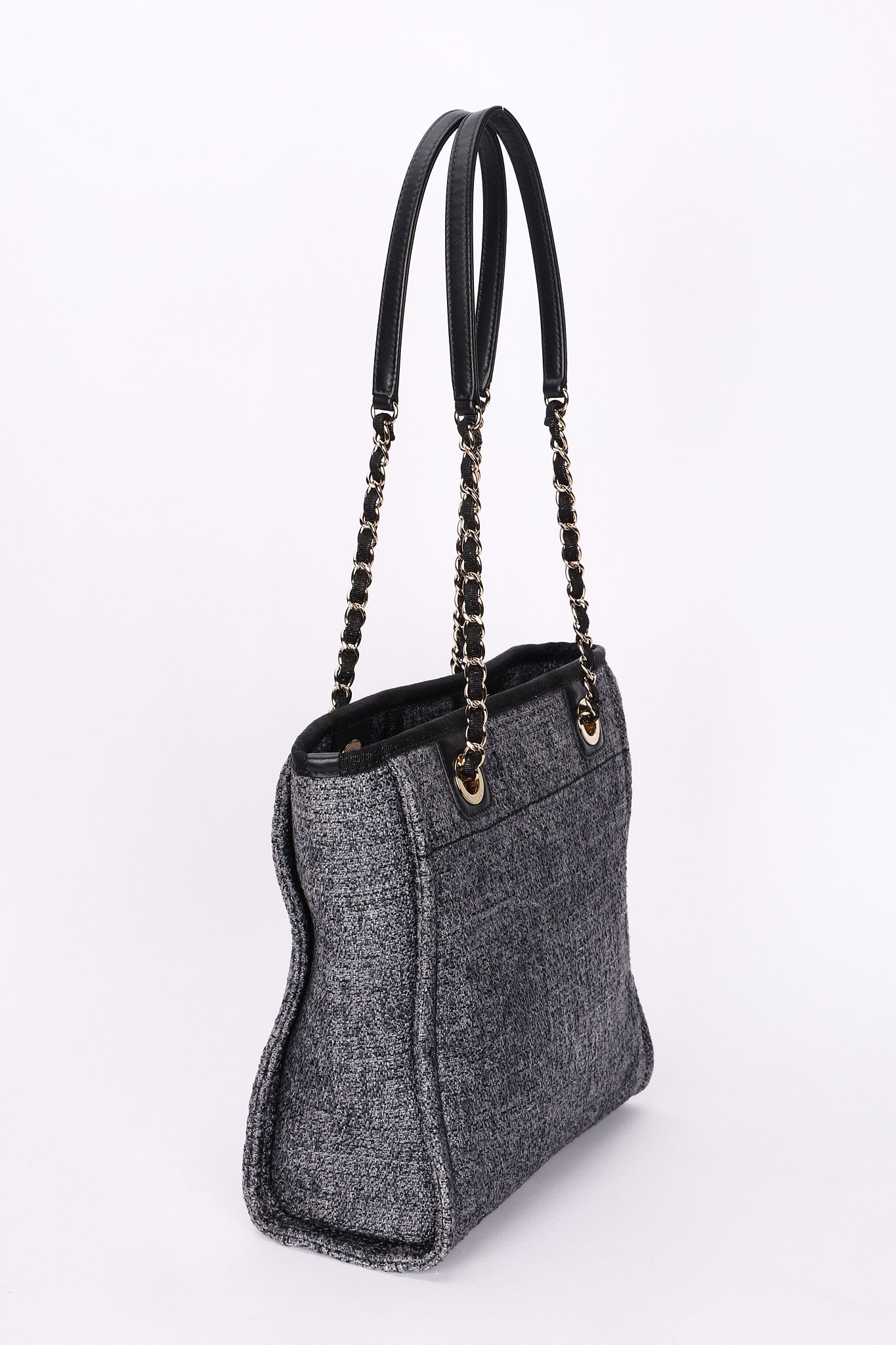 Chanel Mini Deauville Tote Navy Lurex Boucle CGHW