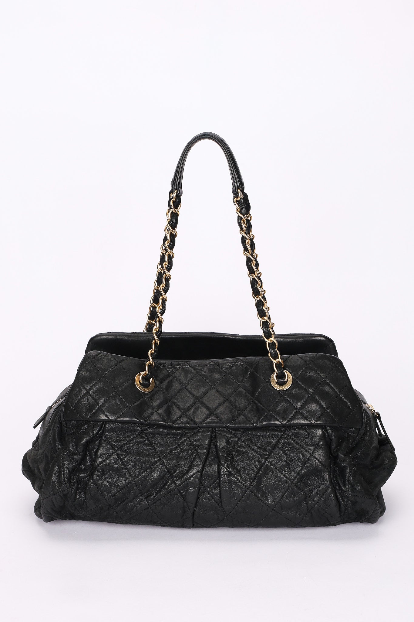 Chanel Bag Black Soft Crinkled Calfskin AGHW
