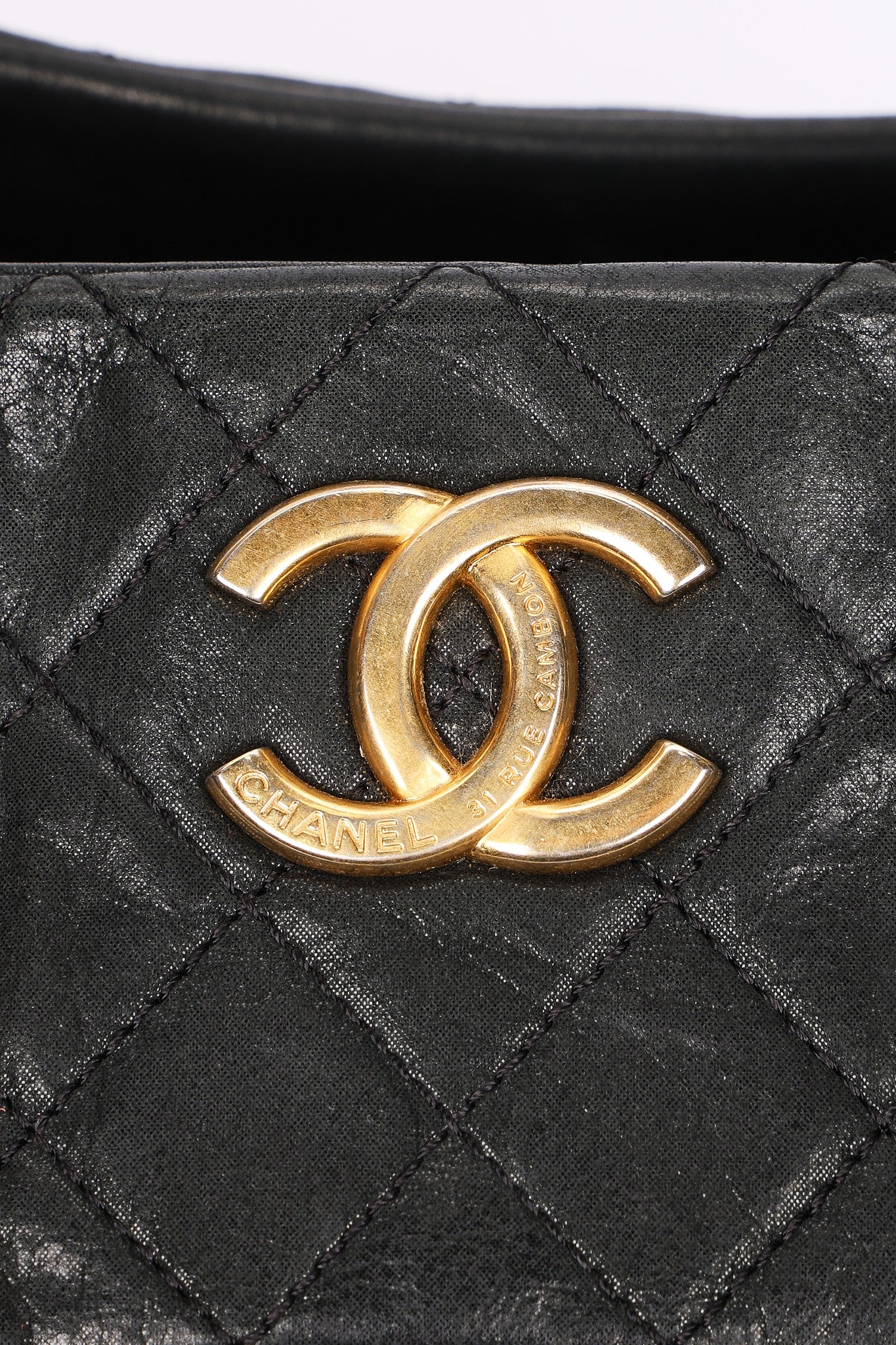 Chanel Bag Black Soft Crinkled Calfskin AGHW