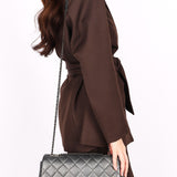 Chanel Medium Single Flap Metallic Gunmetal RHW