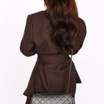 Chanel Medium Single Flap Metallic Gunmetal RHW