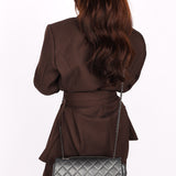 Chanel Medium Single Flap Metallic Gunmetal RHW