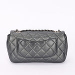 Chanel Medium Single Flap Metallic Gunmetal RHW