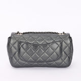 Chanel Medium Single Flap Metallic Gunmetal RHW