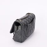 Chanel Medium Single Flap Metallic Gunmetal RHW
