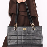 Chanel Chocolate Bar Tote Black Caviar 2002 GHW