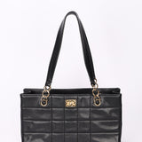 Chanel Chocolate Bar Tote Black Caviar GHW