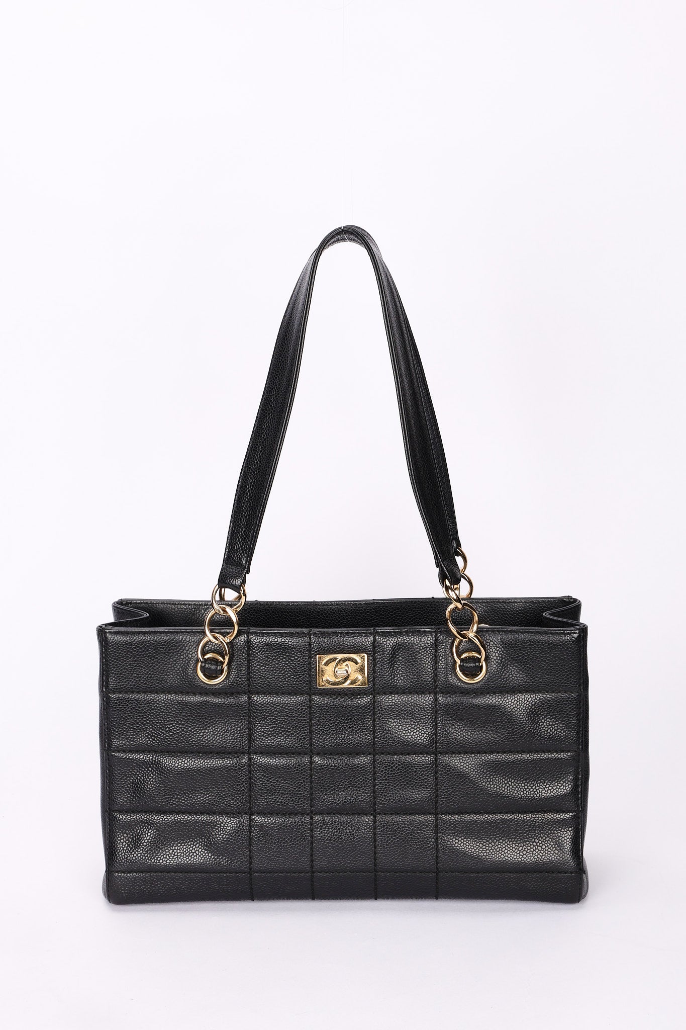 Chanel Chocolate Bar Tote Black Caviar GHW