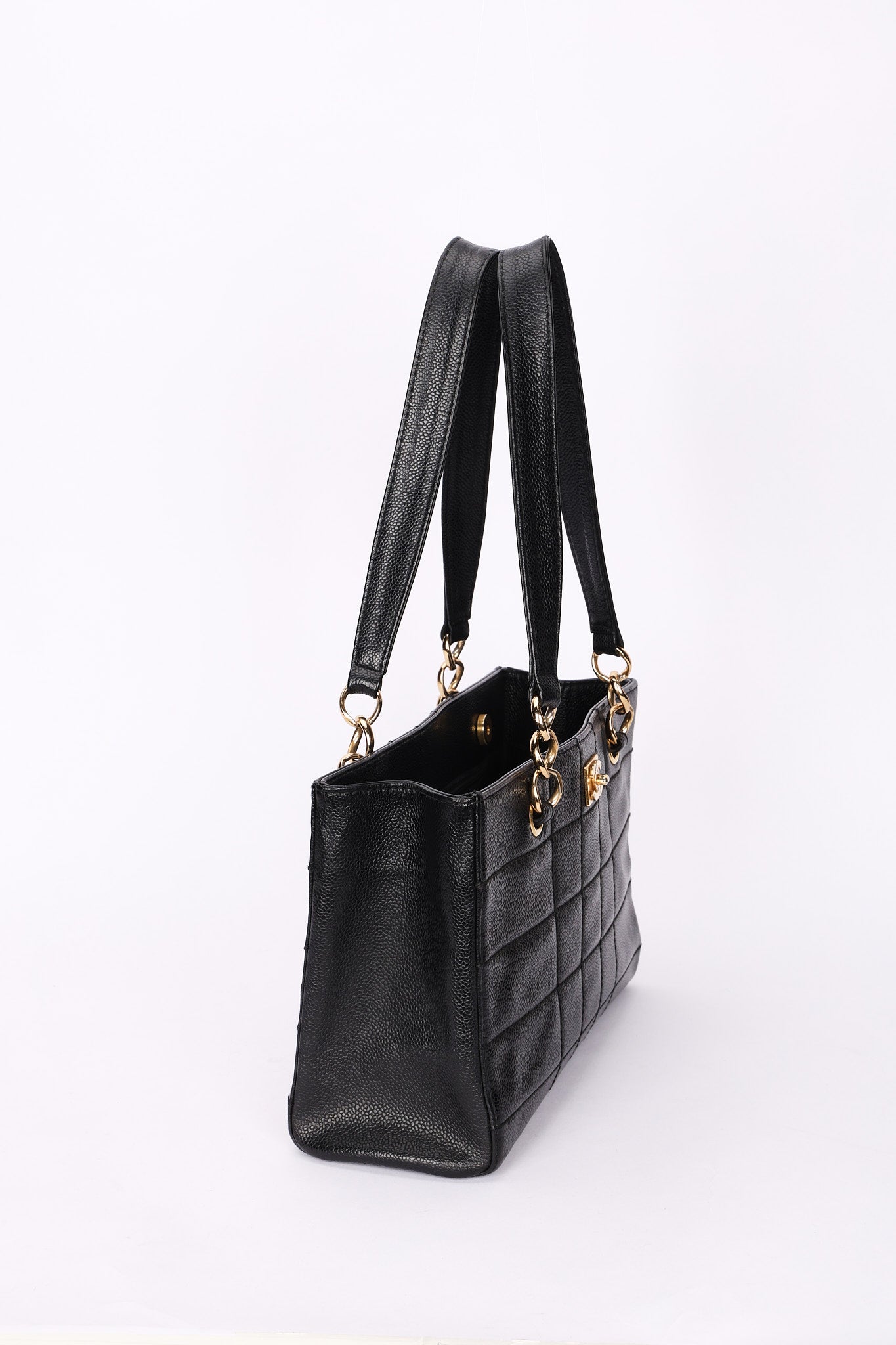 Chanel Chocolate Bar Tote Black Caviar GHW