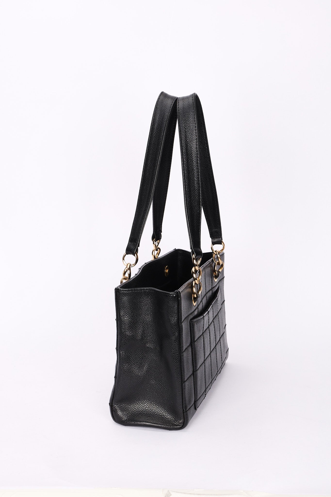 Chanel Chocolate Bar Tote Black Caviar GHW