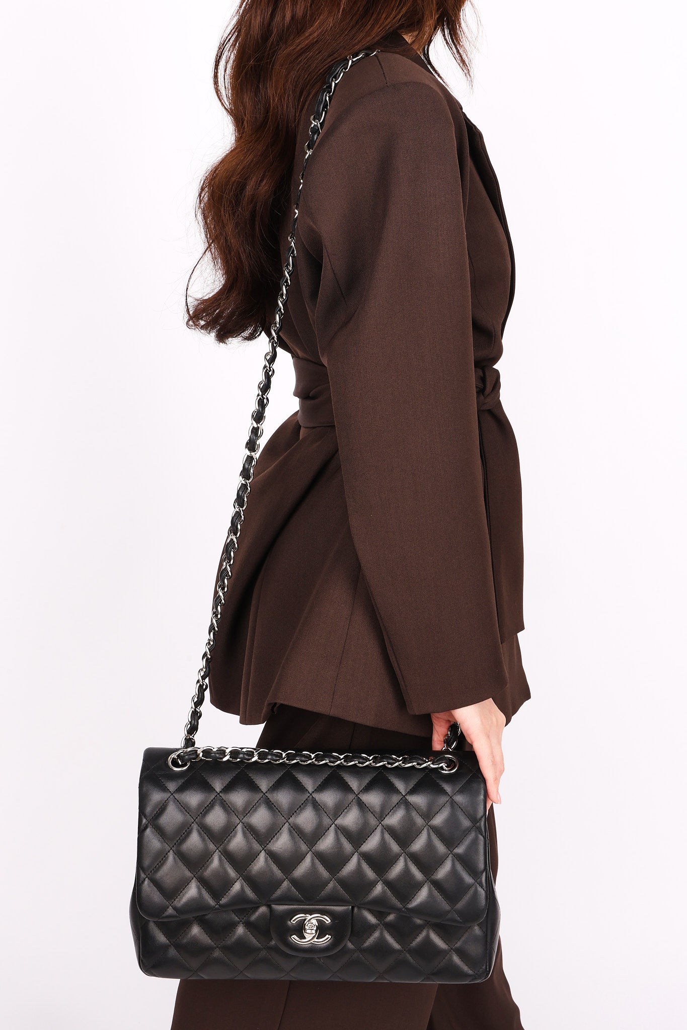 Chanel Jumbo Classic Double Flap Black Lambskin SHW
