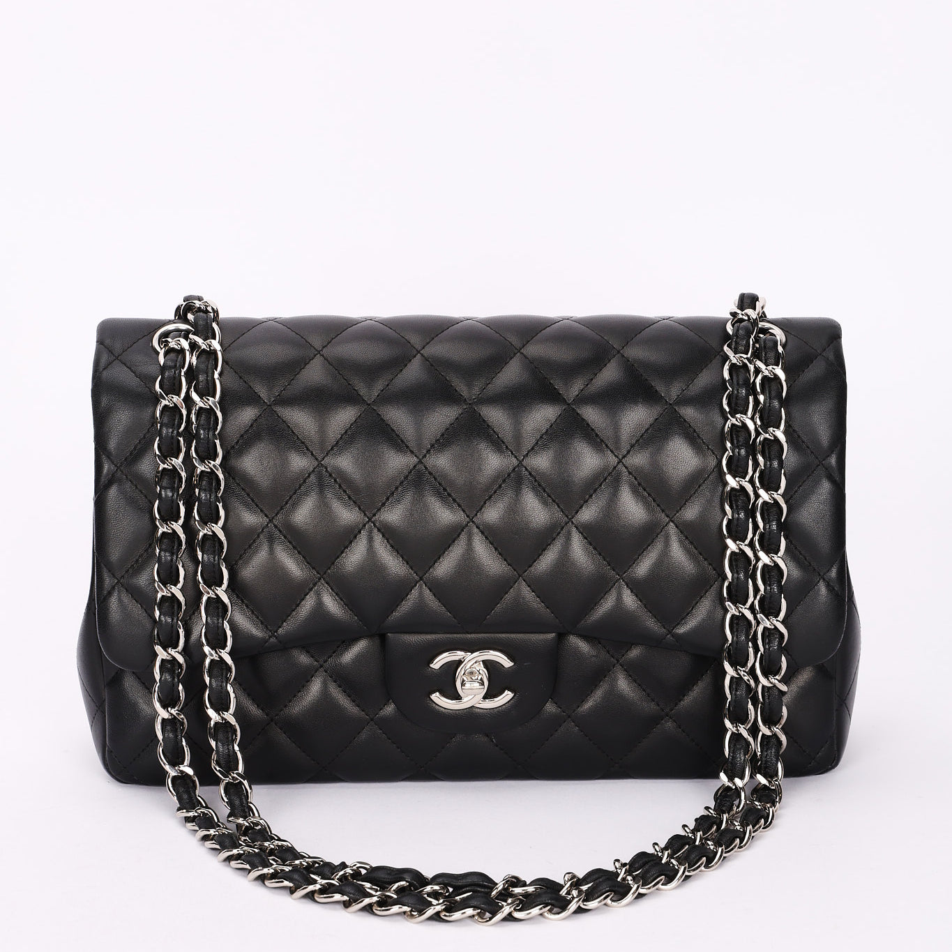 Chanel Jumbo Classic Double Flap Black Lambskin SHW