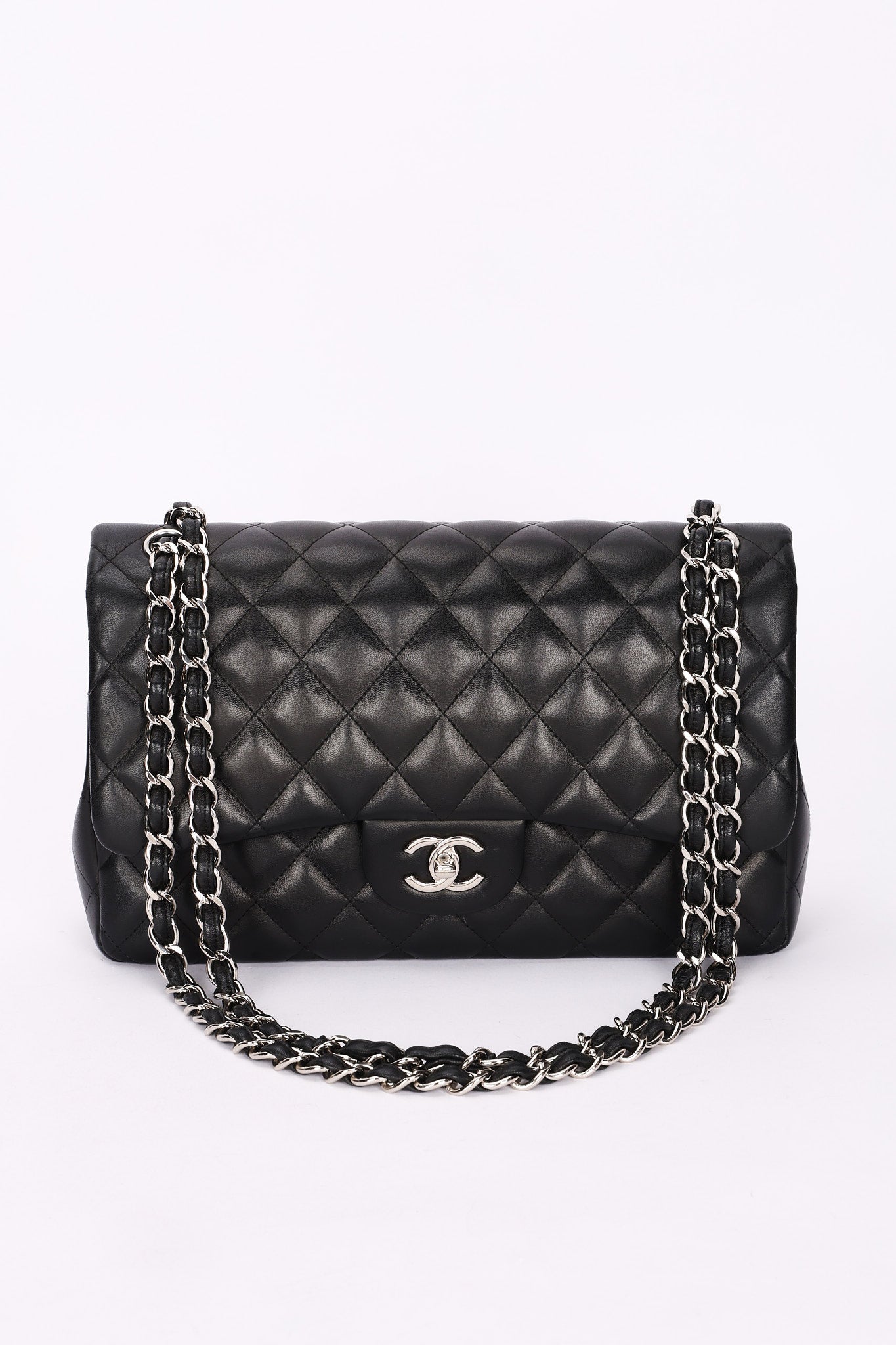 Chanel Jumbo Classic Double Flap Black Lambskin SHW