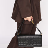 Chanel Chocolate Bar Shoulder Bag Black Calfskin GHW