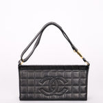 Chanel Chocolate Bar Shoulder Bag Black Calfskin GHW