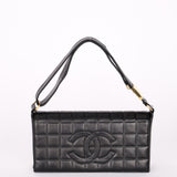 Chanel Chocolate Bar Shoulder Bag Black Calfskin GHW